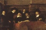 REMBRANDT Harmenszoon van Rijn The Syndics of the Amsterdam Clothmakers'Guild (mk08) oil painting on canvas